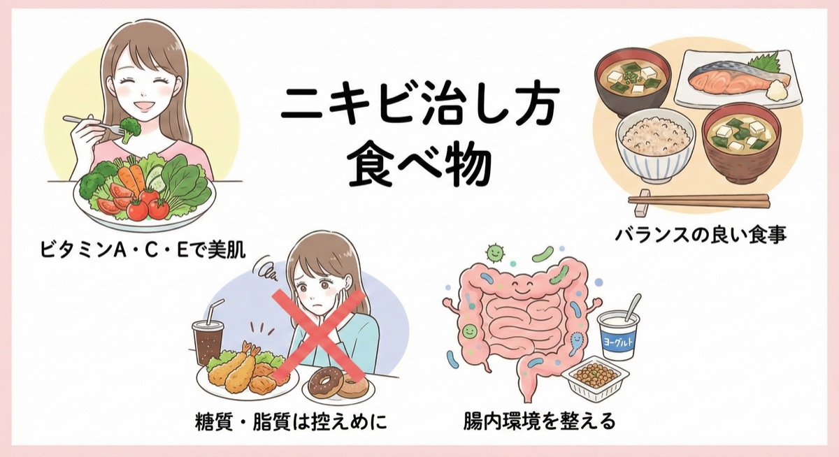 ニキビと食べ物の関係 メインビジュアル