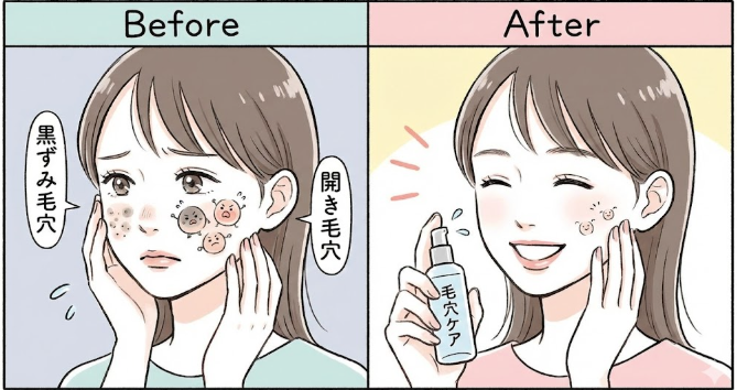 毛穴カバーのビフォーアフター