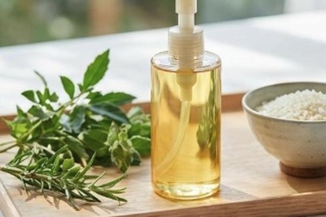 クレンジングオイルと植物のイメージ