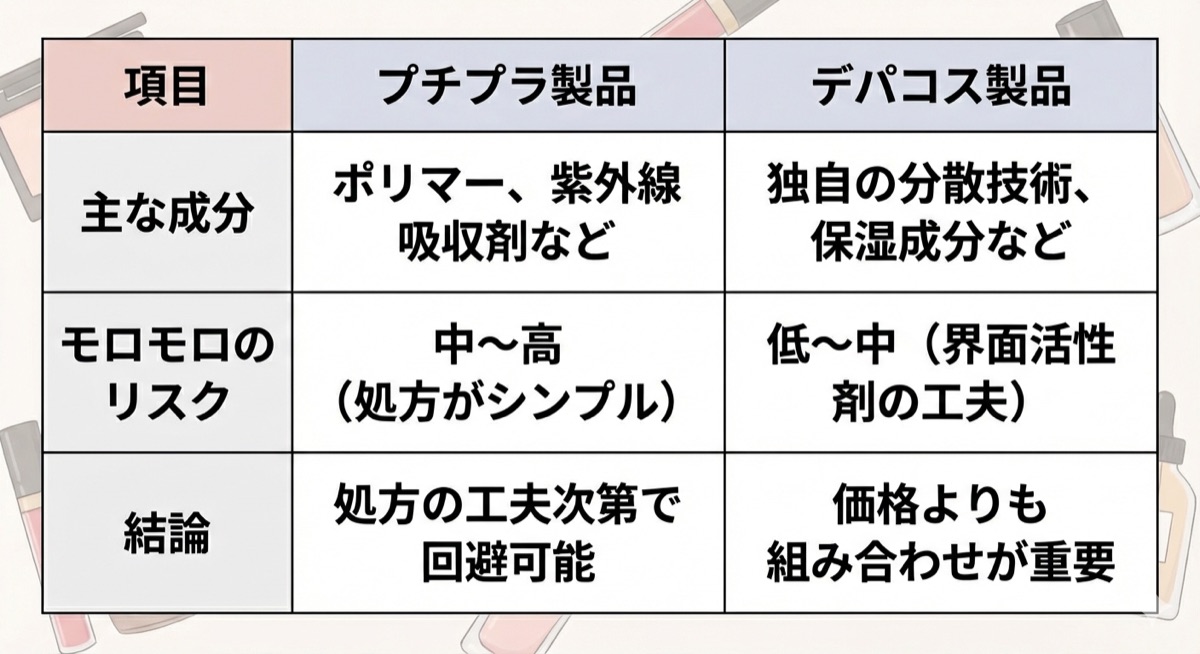デパコスとの比較