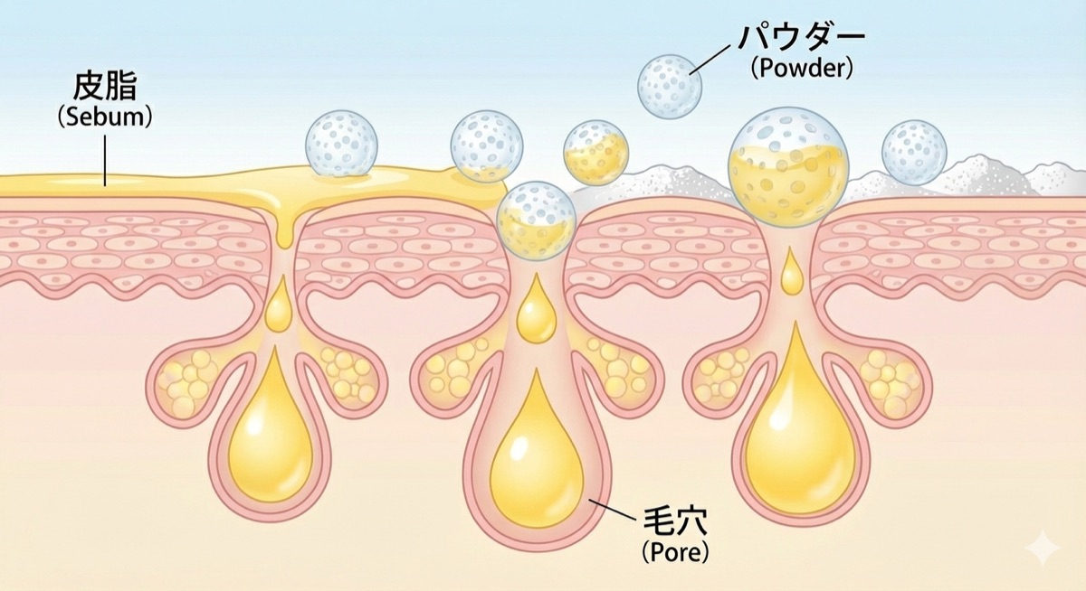 酸化亜鉛の皮脂吸着メカニズム