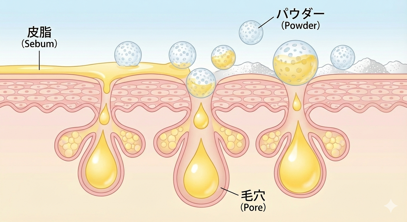 酸化亜鉛の皮脂吸着メカニズム